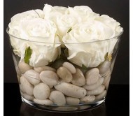 Композиція зі штучних квітів троянди у скляній вазі VGnewtrend (Італія)